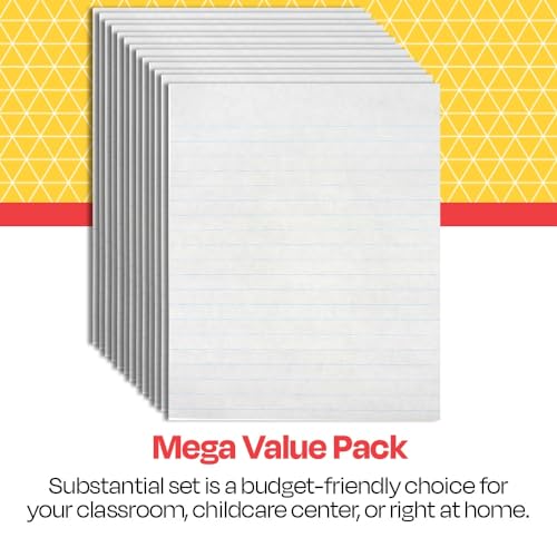 School Smart Practice Composition Paper, 8 x 10-1/2 Inches, 1/2 Inch Ruled Short Way, White, 500 Sheets - Image 3