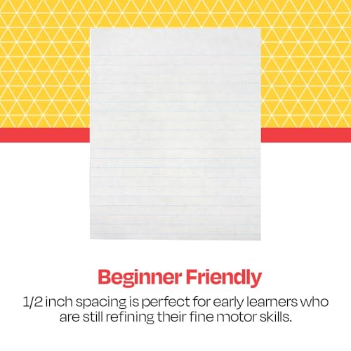 School Smart Practice Composition Paper, 8 x 10-1/2 Inches, 1/2 Inch Ruled Short Way, White, 500 Sheets - Image 4