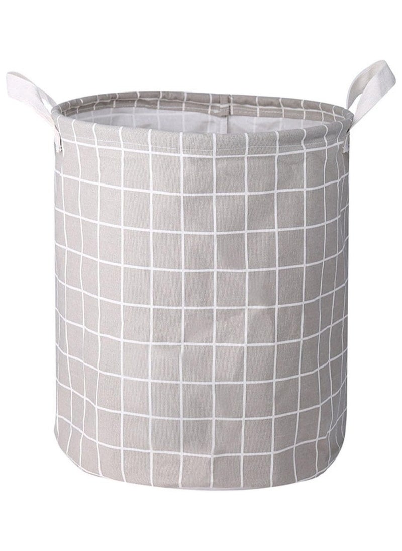 TYCOM Large Laundry Basket Canvas Storage Bins Baby Nursery Hamper for Boys and Girls Toy Box Gift Baskets for Home,Office,Home Decor - Square Grey 