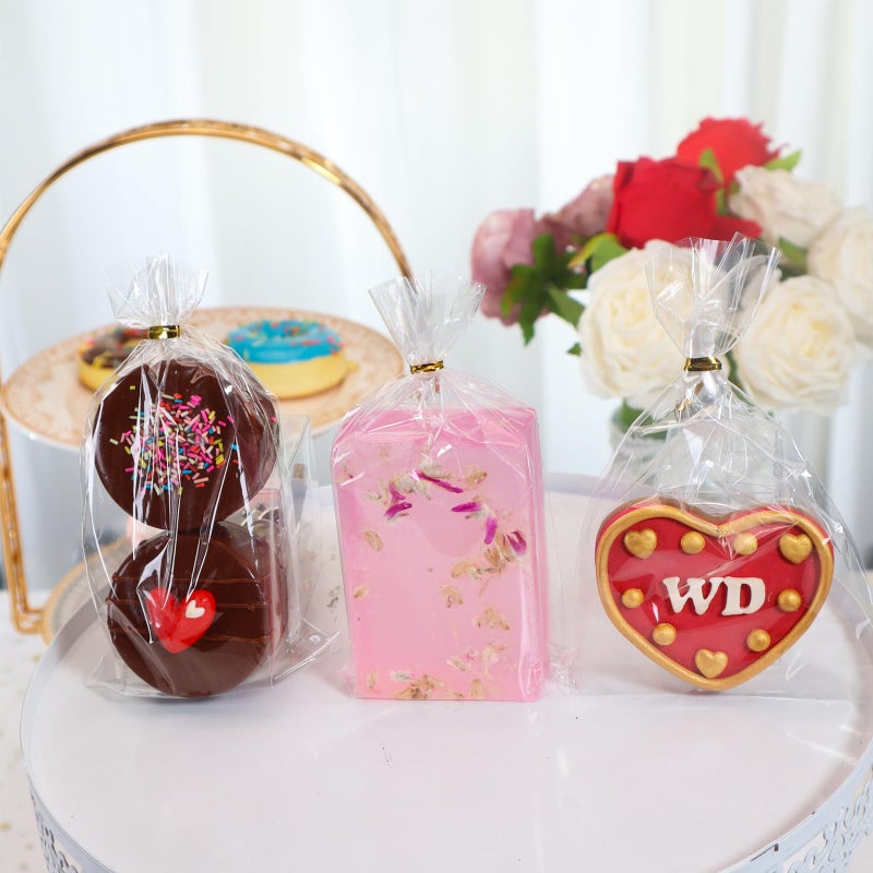 TEMLQPACK 200Pack 3x6Inches Clear Cellophane Bags with Ties - Oreo, Macaron, Soap, Rice Krispie Treat, Chocolate Truffle Gift Treat Bags for Bakery, Candy, Party Favor - Image 3