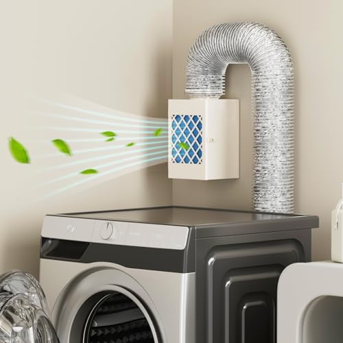 HG Power Indoor Dryer Vent Kit, HG Power Metal Dryer Vent Box, Safety Vent Flap, Dryer Lint Trap, Indoor Dryer Vent for Electric Dryer, Space Saver Dryer Vent Kit with Polyester Filters, Dryer Vent Hose - Image 1