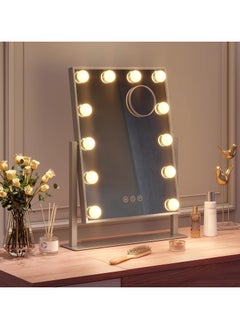 Cool Baby COOLBABY Vanity Mirror with 12 Dimmable LED Lights, 3 Color Modes, 360° Rotating and Smart Touch Control Screen & 360 Degree Rotation Makeup Mirror for Dressing Table  - Image 1