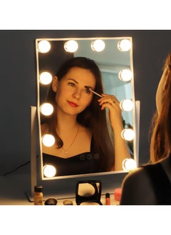 Cool Baby COOLBABY Vanity Mirror with 12 Dimmable LED Lights, 3 Color Modes, 360° Rotating and Smart Touch Control Screen & 360 Degree Rotation Makeup Mirror for Dressing Table  - Image 5