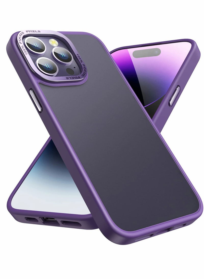SOLARAE Compatible with iPhone 14 Pro Max 6.7" Case Design, Military Grade Drop Protection, Skin-Friendly PC Back, Premium Camera Protection Ring, Scratch and Fingerprint Resistant (Dark Purple) - Image 1