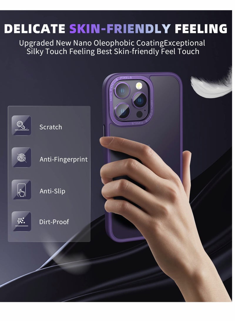 SOLARAE Compatible with iPhone 14 Pro Max 6.7" Case Design, Military Grade Drop Protection, Skin-Friendly PC Back, Premium Camera Protection Ring, Scratch and Fingerprint Resistant (Dark Purple) - Image 2