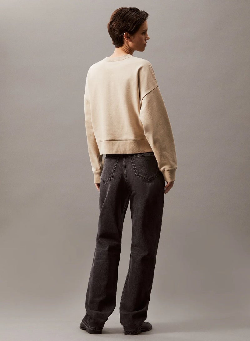 Calvin Klein Jeans Monogram Logo French Terry Relaxed Sweatshirt - Image 2