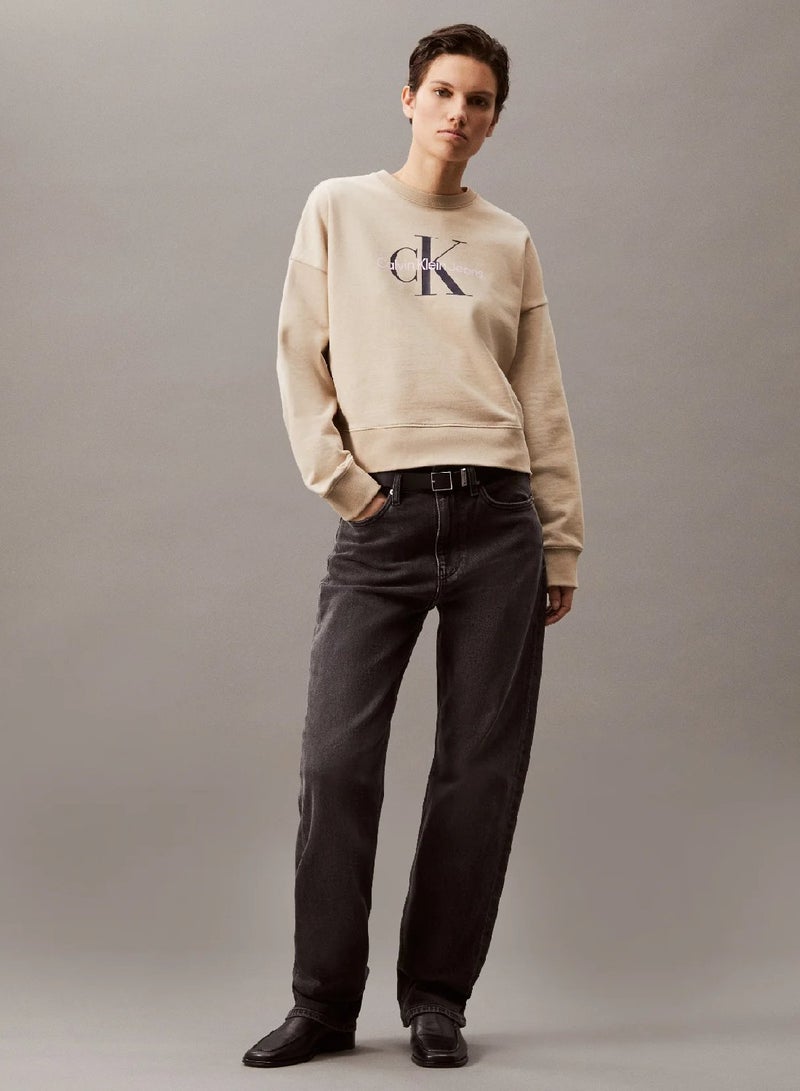 Calvin Klein Jeans Monogram Logo French Terry Relaxed Sweatshirt - Image 4