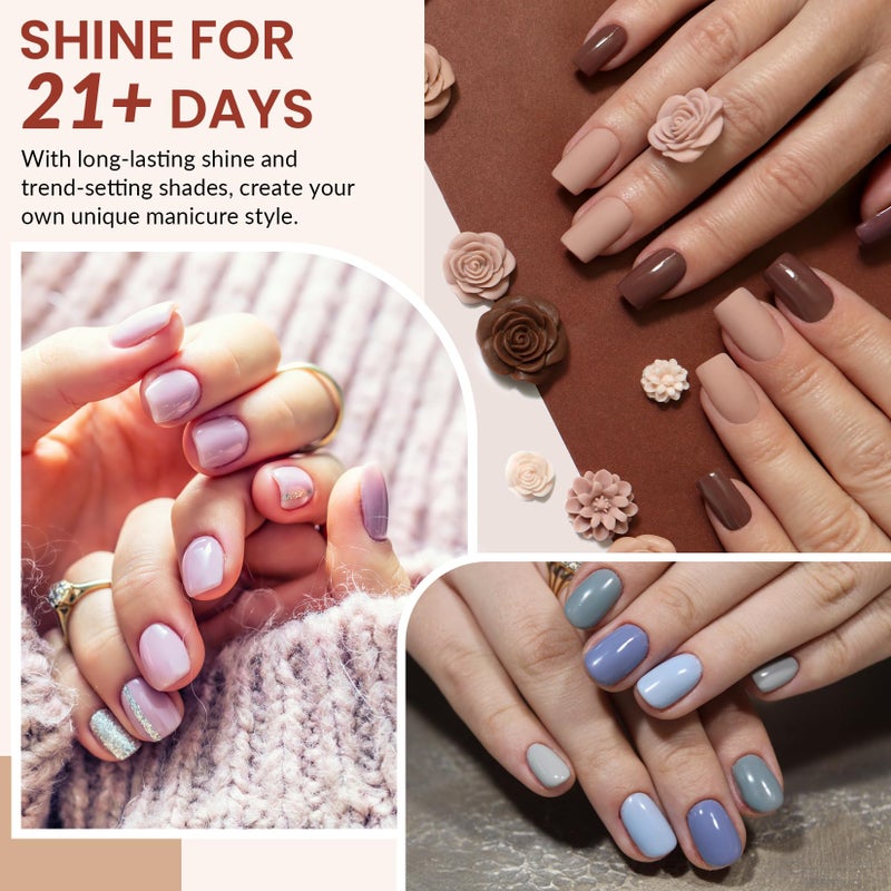 VANREESA 24 Colors Gel Nail Polish Kit with U V Light 42 Pcs Gel Polish Nail Kit Glossy & Matte Top Coat Complete Nail Kit with Manicure Tools Gifts for Women - Image 5