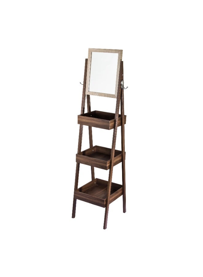 evistar 3-shelf storage organizer with mirror, made of high-quality Turkish wood, suitable for the bedroom or living room versatile. - Image 3