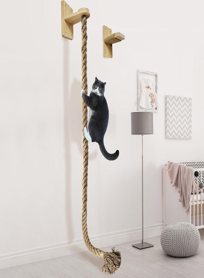 nets Tribe Cat Climbing Rope All-Mounted Scratching Posts Cat Tree with Climbing Rope, Large Ladder, and Resting Platform - Promotes Healthy Habits and Provides Endless Fun (Light Brown) - Image 1