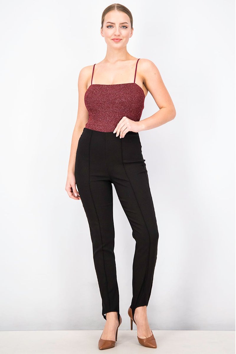 Mohito Women Regular Fit High Waisted Sling Back Hem Plain Pants, Black - Image 3