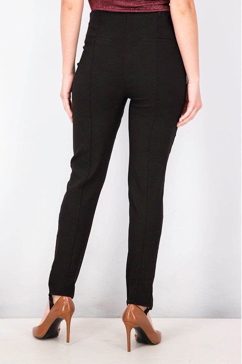 Mohito Women Regular Fit High Waisted Sling Back Hem Plain Pants, Black - Image 2