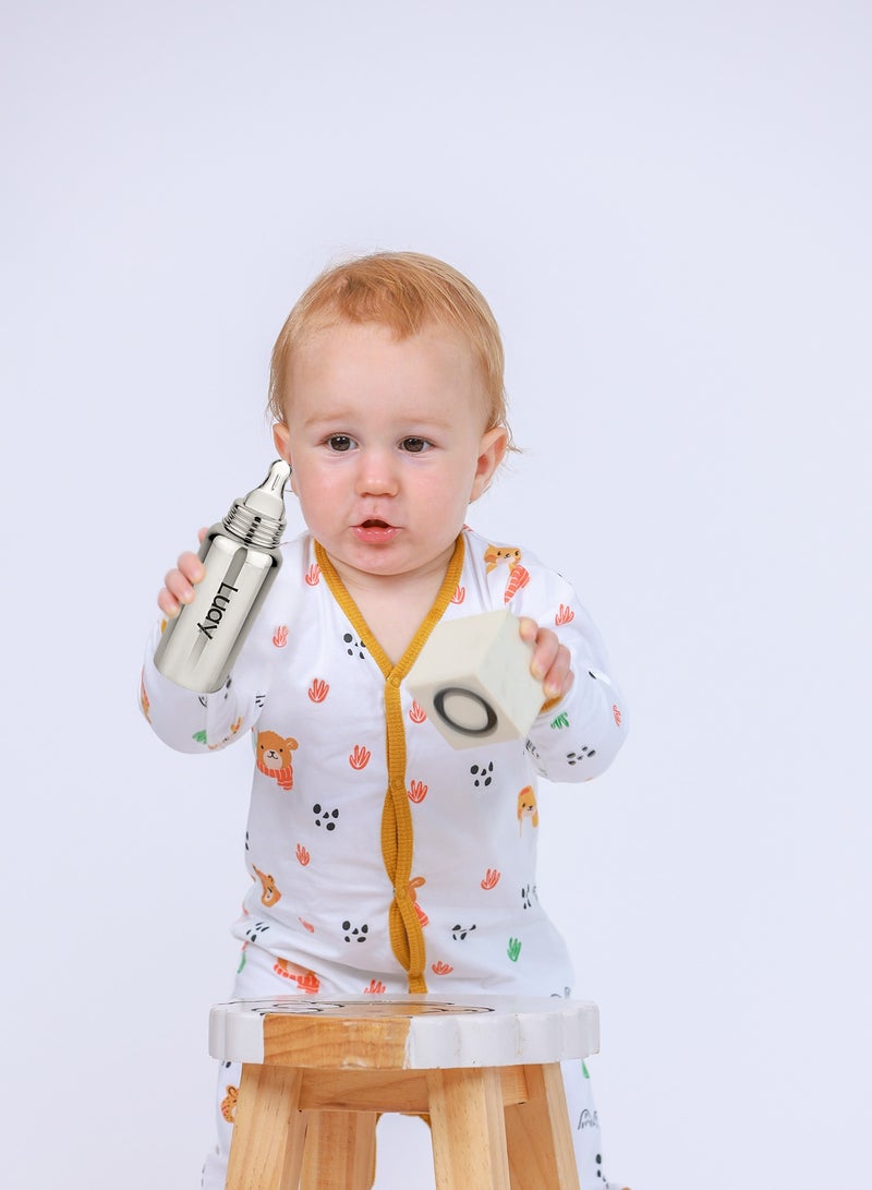 LUAY Premium Gift Box Set with The Baby Romper, Baby Feeding Bottle and Teddy Bear Best Hamper for Babies (0-3 M) - Image 5