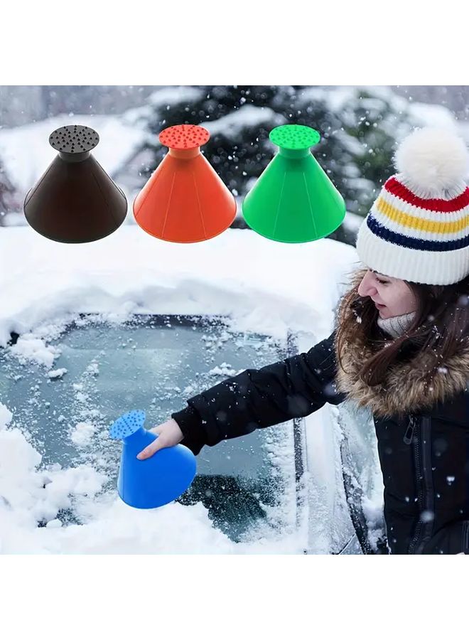 الأخضر 5 في 1 مجرفة الجليد والثلج متعددة الوظائف مزيل جليد الزجاج الأمامي مكشطة فرشاة أداة - Image 2