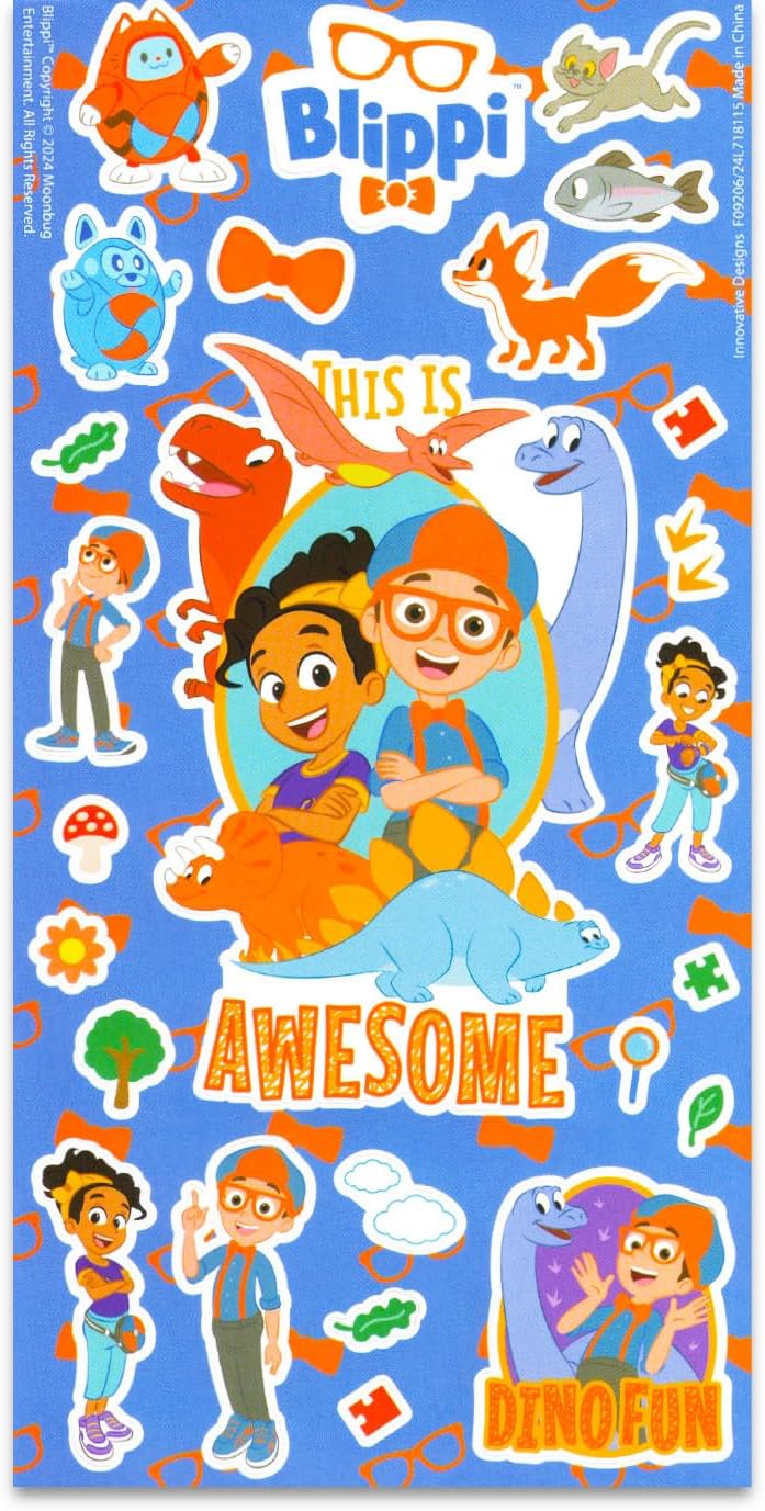 Blippi مجموعة لاصقات بليبي للأطفال تتضمن 3 علب من 20 لاصقة ملونة وملصقات مجموعة الإسعافات الأولية بليبي للفتيات والفتيان - Image 3