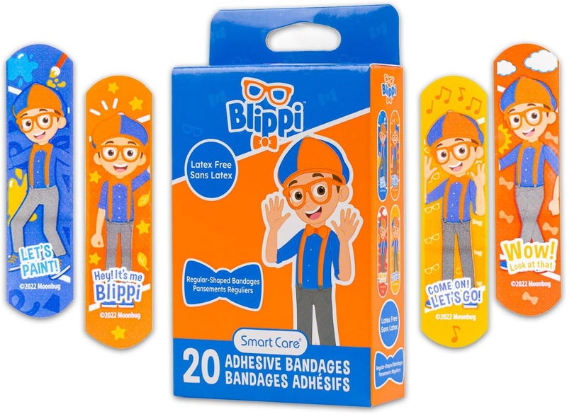Blippi مجموعة لاصقات بليبي للأطفال تتضمن 3 علب من 20 لاصقة ملونة وملصقات مجموعة الإسعافات الأولية بليبي للفتيات والفتيان - Image 2