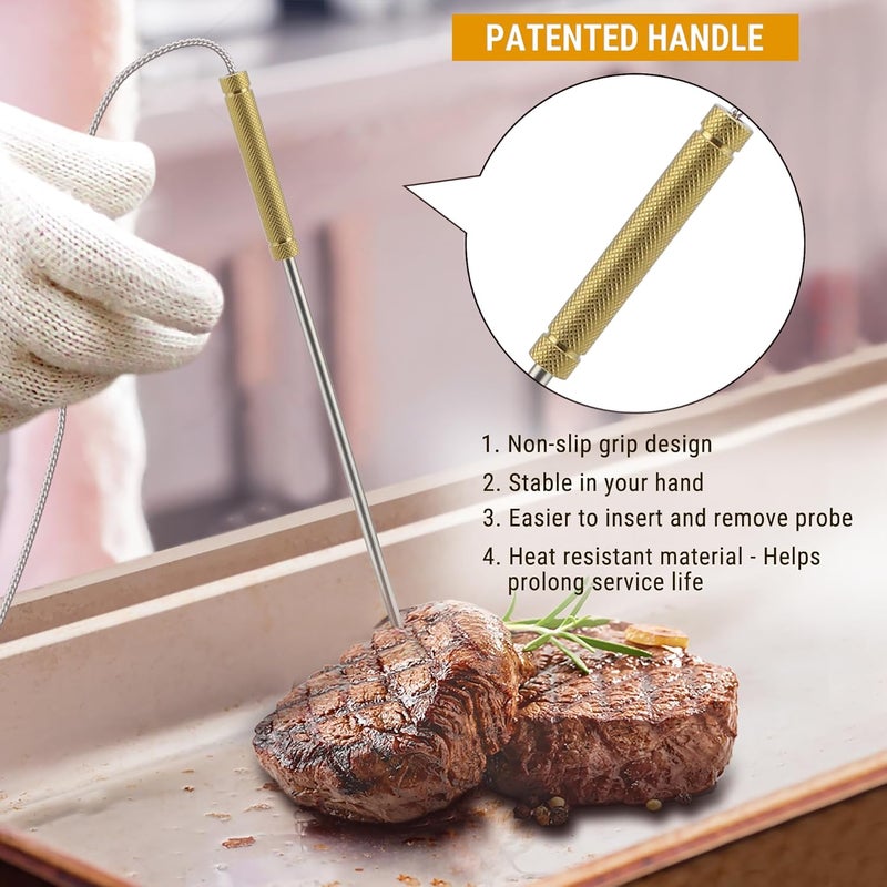 ThermoPro Official Stainless Steel Probe Replacement Stainless Meat Probe for TP25, TP27 (Golden) - Image 3