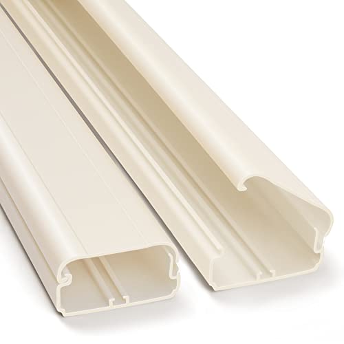 ZhiYo TV Cord Cover for Wall, 31.5 inch Cable Concealer, Cord Hider for Wall Mounted TV, Paintable Cable Cover to Hide Wires, Beige Wire Raceway Kit, 2X L15.8in W1.5in H0.75in - Image 1