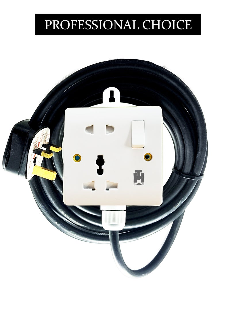 Hassan - Single Socket Universal Extension With Heavy Duty Power Cord By Hassan - Image 1