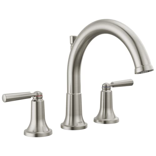 Delta Saylor Roman Tub Faucet Brushed Nickel Deck Mount Bathtub Faucet Stainless T2735SS Valve Not Included - Image 1