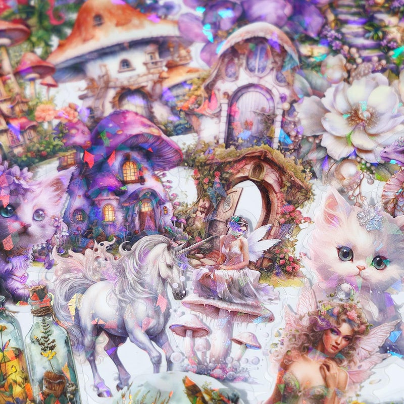 YOKSAS 180PCS Fantasy Forest Witch Fairy Stickers â€“ Aesthetic Dragon, Unicorn Clear Scrapbooking Supplies for Journaling, Resin Crafts, Watercolor Cryptid, Nature Decals for Planners & Notebooks - Image 2