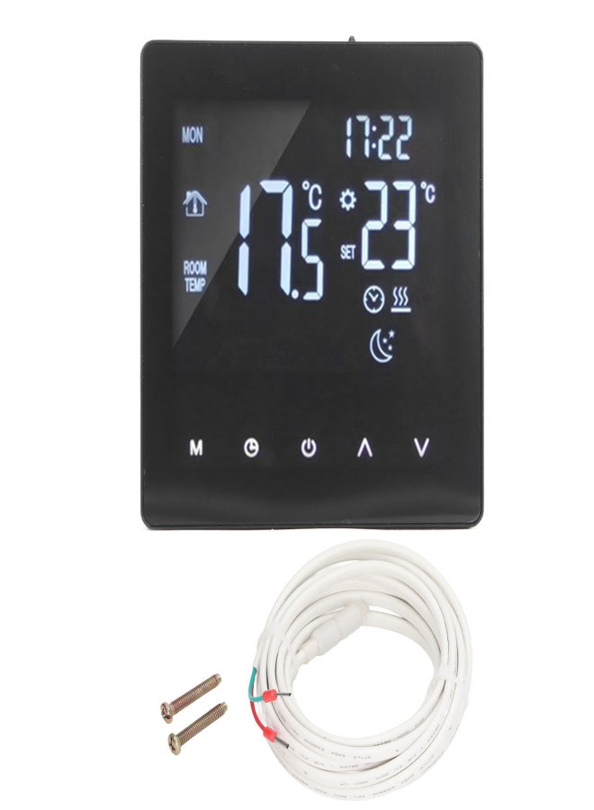 Thermostat APP Dual Display Temperature Controller for Floor Heating with 16A Electric Heating Belt 3 m Cable AC 90‑240V Without WiFi - Image 1