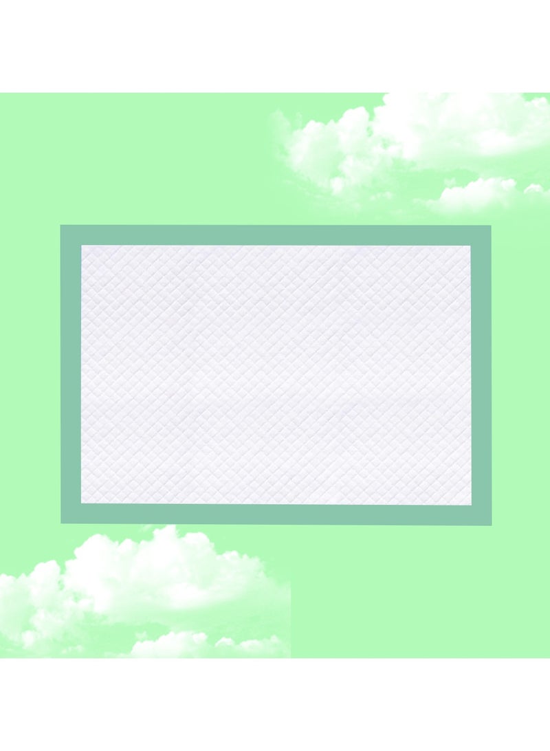 Cute 'n' Cuddle Pack Of 150 Disposable Soft Ultra Absorbent Waterproof Diaper Mess-Free Changing Mat Liners Baby Changing Mat Cover Bed Pads, Green, 60 CM X 90 CM - Image 2