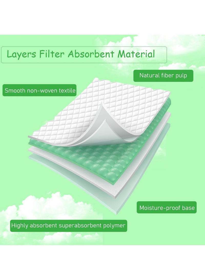 Cute 'n' Cuddle Pack Of 150 Disposable Soft Ultra Absorbent Waterproof Diaper Mess-Free Changing Mat Liners Baby Changing Mat Cover Bed Pads, Green, 60 CM X 90 CM - Image 4