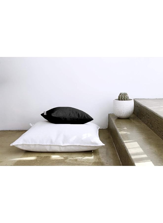 erorex Linen Square Decorative Cushion Microfiber Filler 30X30 Black - Image 2