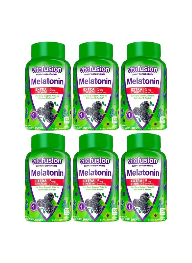 Vitafusion Extra Strength Melatonin Gummies, Blackberry 120 ea (Pack of 6) - Image 1