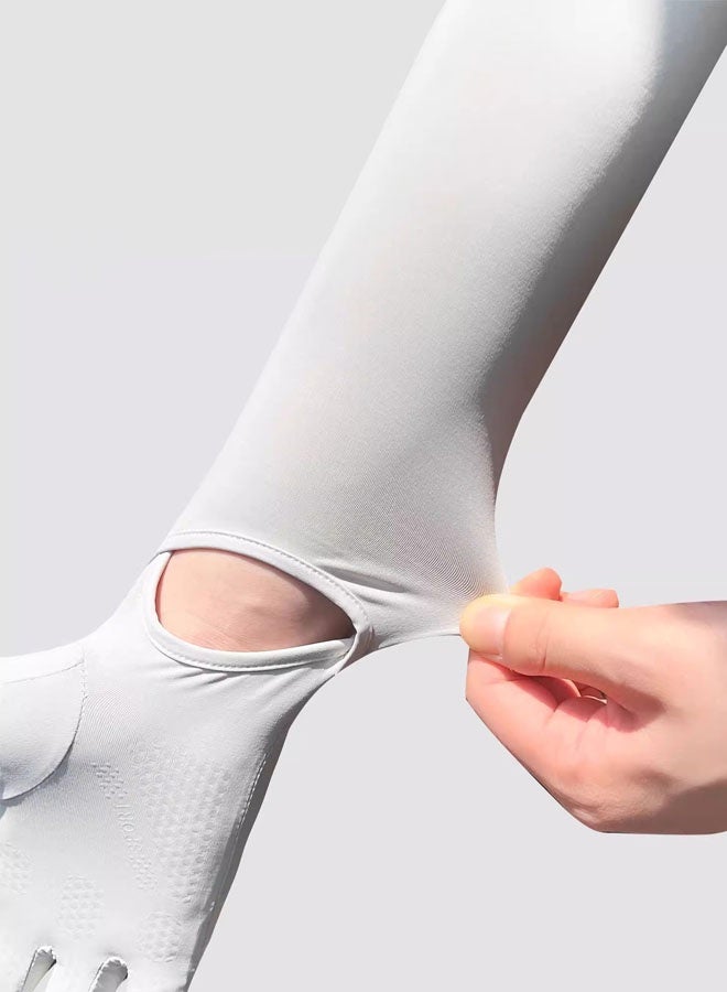 2 Pcs UV Protection Women's Driving Gloves Full Finger Arm Sleeve Long UV Sun Protection Gloves  - Image 4
