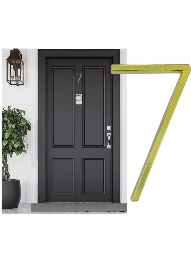 ROBUSTLINE - Self Adhesive Plastic 1.1/2 Inch Number 7 Matt Golden Color Floating House Numbers Ideal For Home Office Etc Waterproof And Durable Np 4032 - Image 1