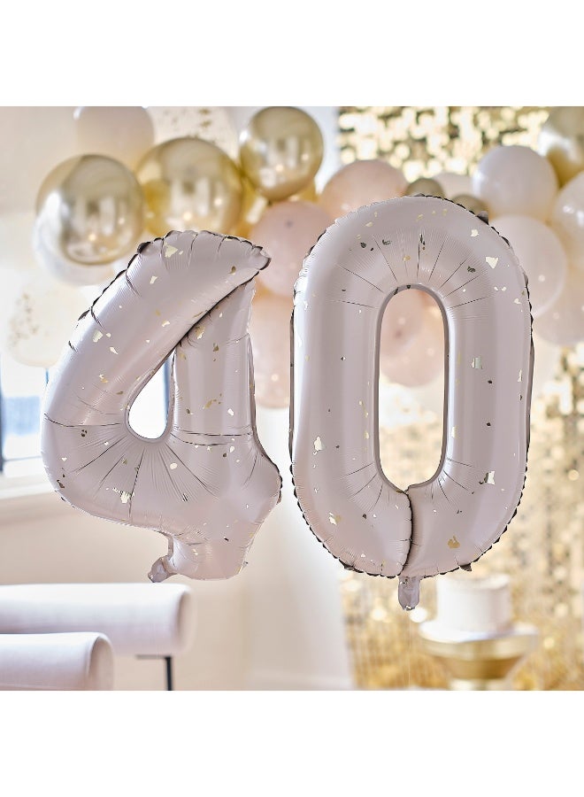 Ginger Ray Gold Speckle 40Th Birthday Balloons - Image 1