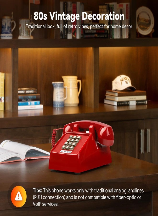 Sangyn Vintage Corded Phones for Landline Old Telephone with Mechanical Ringer Volume Control Retro Analog Desk Phone for Home School Office - Image 5