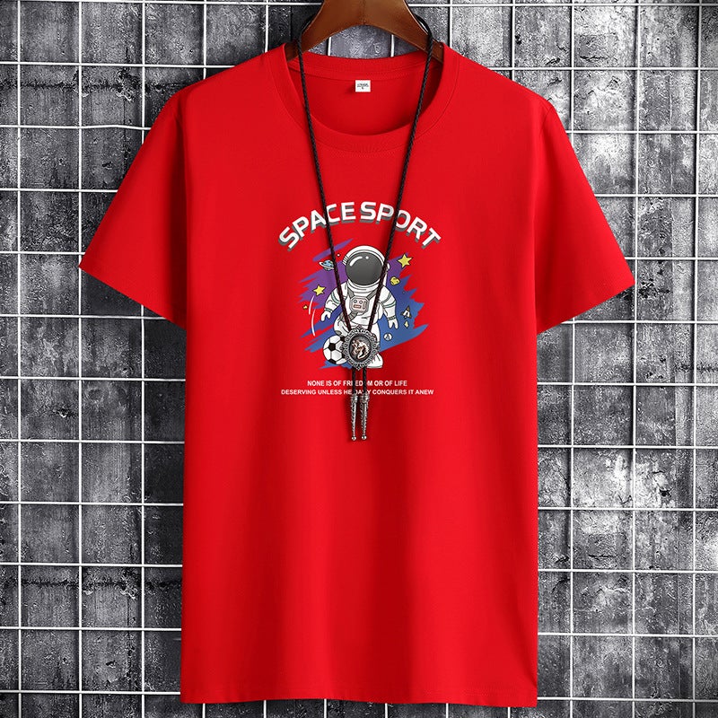 New Cotton Short-sleeved T-shirt Men's Casual T-shirt Base Shirt Women's Loose Trendy Men's Half-sleeved T-shirt Round Neck Top - Image 2