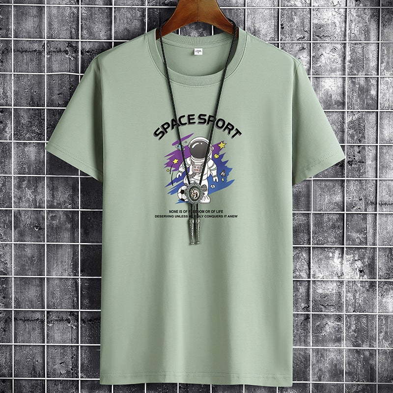 New Cotton Short-sleeved T-shirt Men's Casual T-shirt Base Shirt Women's Loose Trendy Men's Half-sleeved T-shirt Round Neck Top - Image 1