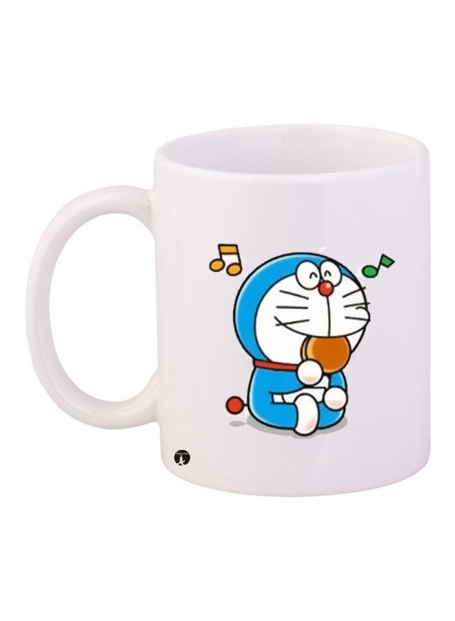 RKN Doraemon Printed Coffee Mug White/Blue/Red 11ounce - Image 2