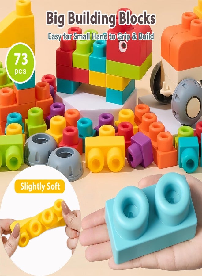 WSKC 73 PCS Soft Building Blocks for Toddler 18M+, Big Stacking Blocks for Kids, STEM Educational Building Toys Set with Storage Box, Ideal for Early Learning and Hands-On Play - Image 2