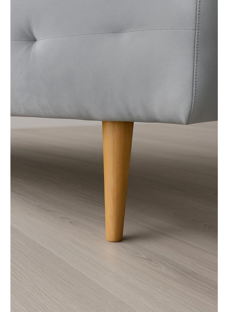 هاوس ون أريكة الاسترخاء الملكية | صوفا عملية تجمع بين الأريكة الكلاسيكية وراحة الاسترخاء اليومية، بتصميم مخملي فاخر ‎180×70×50 سم - رمادي فاتح - Image 3