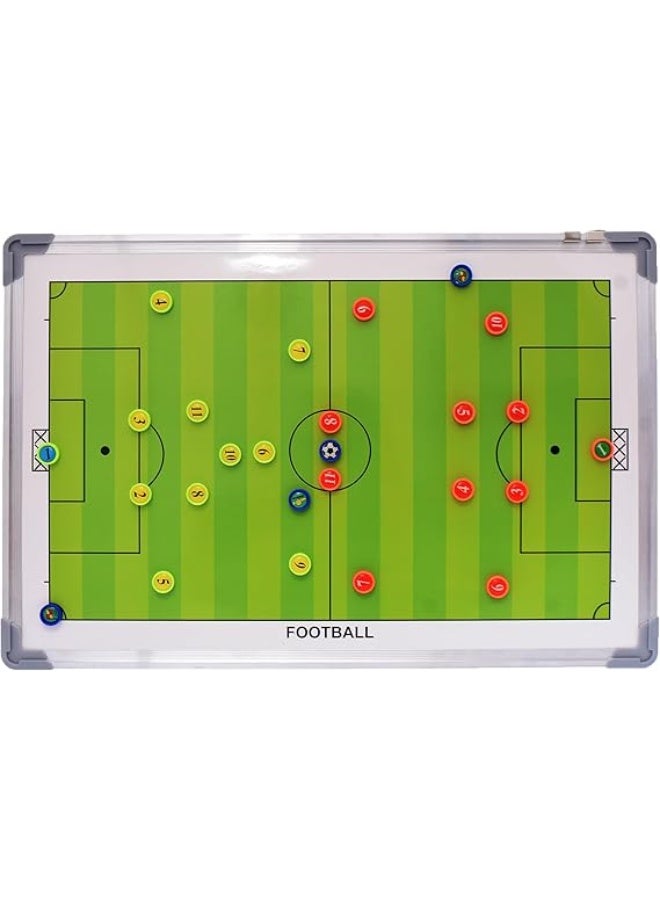 لوح كرة قدم تكتيكي مغناطيسي لتدريب لاعبي كرة القدم المحترفين مع إطار من الألومنيوم بحجم كبير 60×40 سم، يهدف إلى تعزيز الأداء الرياضي مع ميزات مصممة بدقة، متعدد الألوان - Image 1