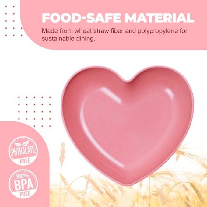 MATICAN Heart Shaped Plates, 10-Pack Pink Heart Shaped Dinner Plates Dinnerware Dishes for Valentine's, Birthdays, Bridal Showers, Baby Showers, 5.9 x 5.3 x 1.2 Inches - Image 3