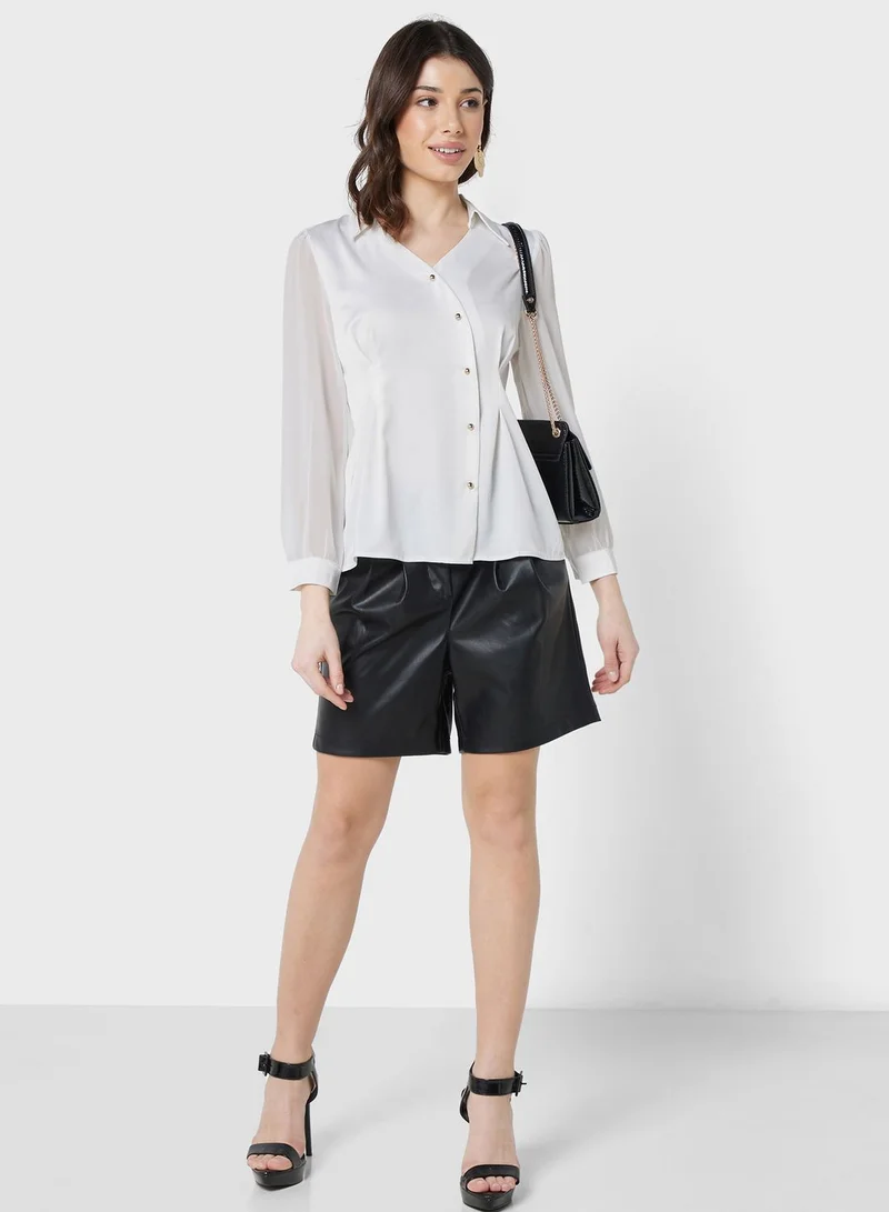 ELLA Asymmetric Front Placket Shirt