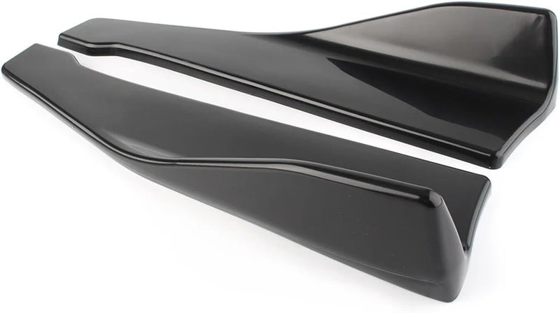 35cm Universal Car Rear Side Skirt Bumper Lip Skid/Scuff/Scrape Protector Strip Spliter Gloss Black - Image 1