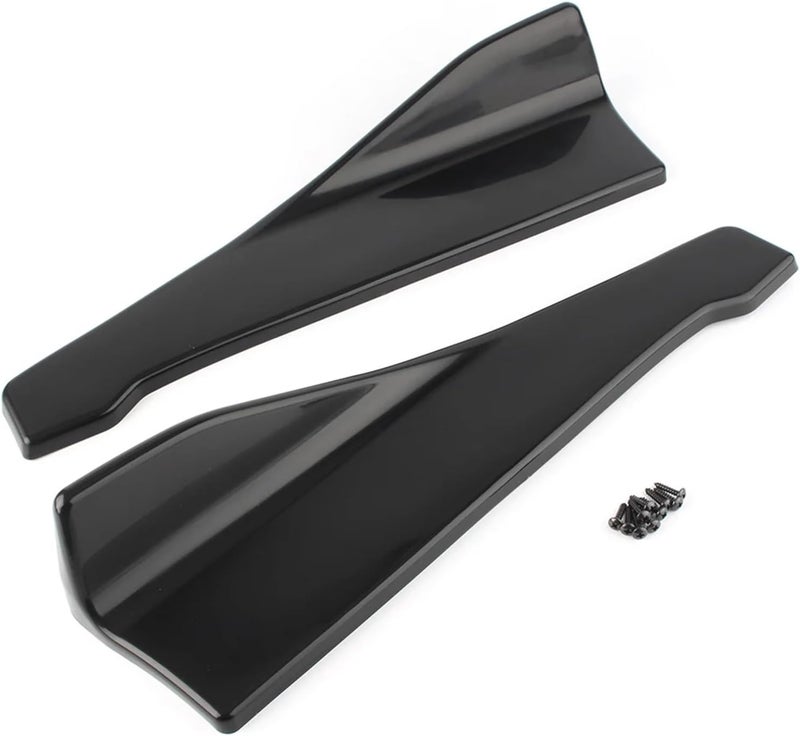 35cm Universal Car Rear Side Skirt Bumper Lip Skid/Scuff/Scrape Protector Strip Spliter Gloss Black - Image 2