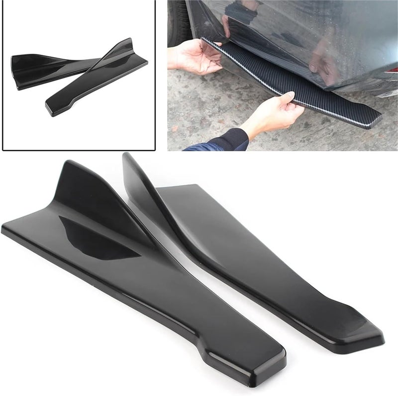35cm Universal Car Rear Side Skirt Bumper Lip Skid/Scuff/Scrape Protector Strip Spliter Gloss Black - Image 5