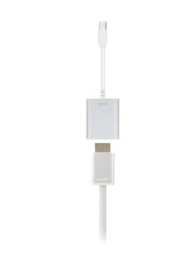 موشي محول من ديسبلاي بورت إلى HDMI مصنوع من الألومنيوم أبيض - Image 3