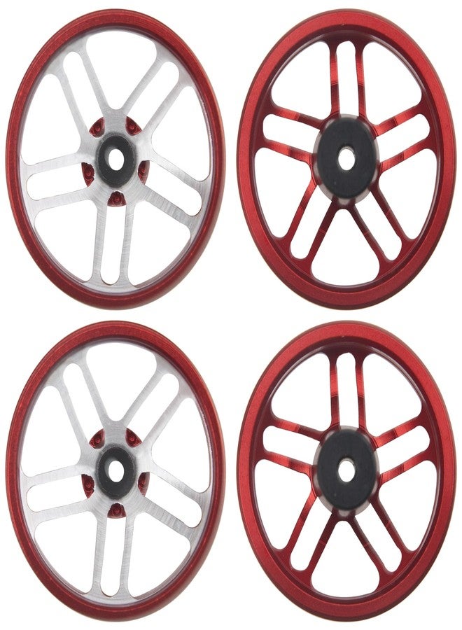 Vgoohobby Aluminum Alloy Wheels Rims OD 23.5mm Compatible with Tamiya Mini 4WD RC Car (Red) - Image 2