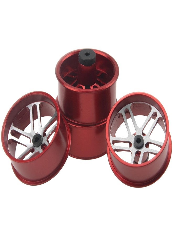 Vgoohobby Aluminum Alloy Wheels Rims OD 23.5mm Compatible with Tamiya Mini 4WD RC Car (Red) - Image 1