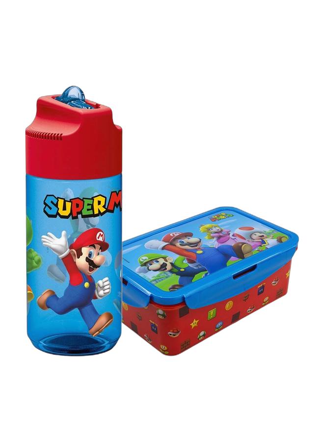 STOR SuperMario 430ml Water Bottle + Lunch Box Combo Set for Kids - Image 1