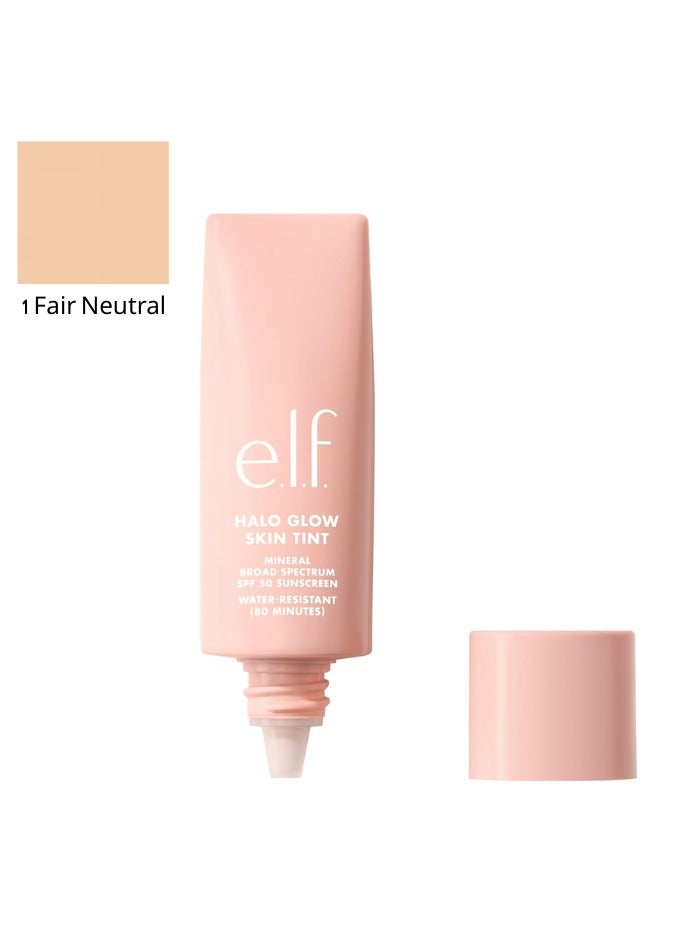 إلف هالو جلو سكين تينت بعامل حماية من الشمس 50، مرطب ملون للبشرة الفاتحة، يمنح البشرة توهجًا طبيعيًا، درجة واحدة محايدة فاتحة - Image 1
